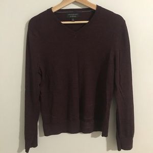Banana Republic Maroon Wool V-Neck
